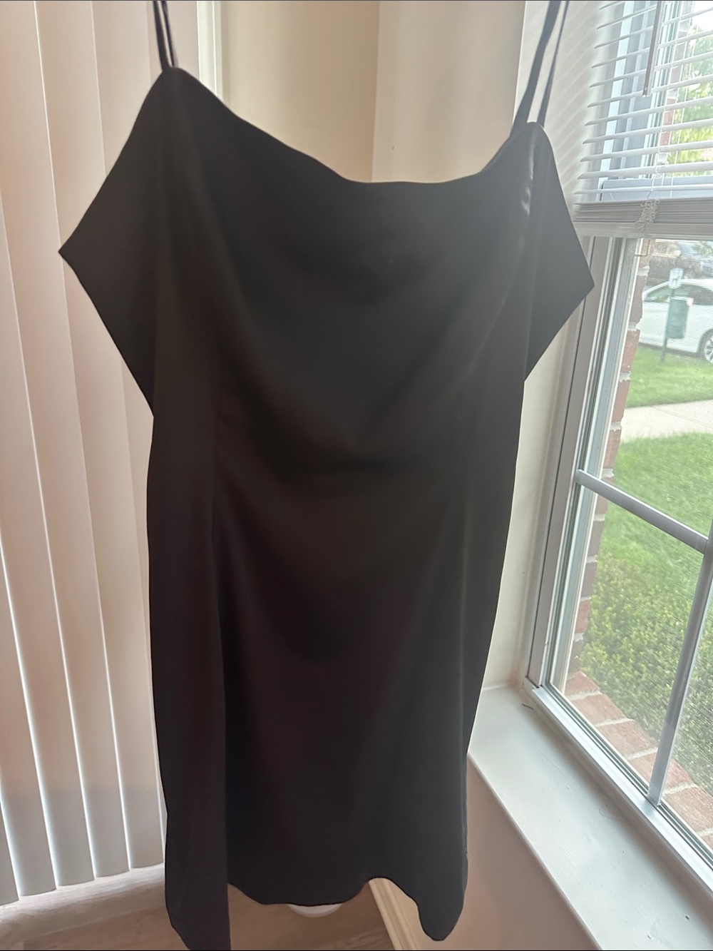 Sunday Best Black Strapless Slip Dress with Thin Straps